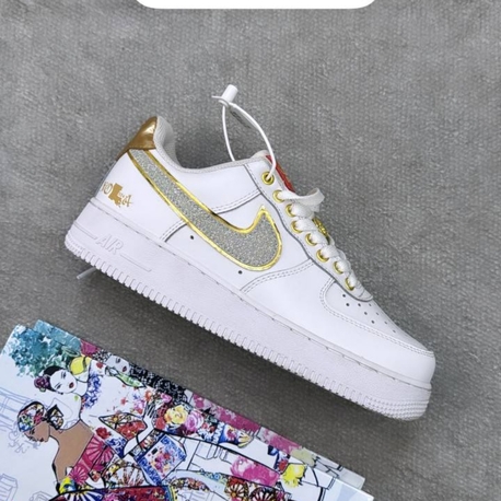 Nike air force whote gold simli