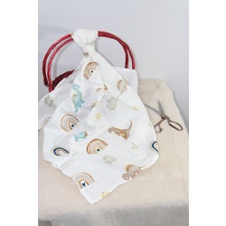 Dinazor&Gökkuşağı Müslin Bebek Battaniye