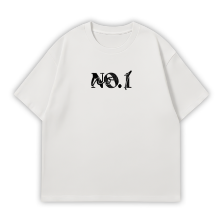 NO1 FANMADE Oversize T-Shirt Beyaz