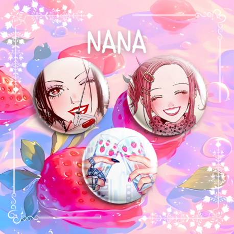 Nana Anime Buton Rozet Seti - 3 Adet 
