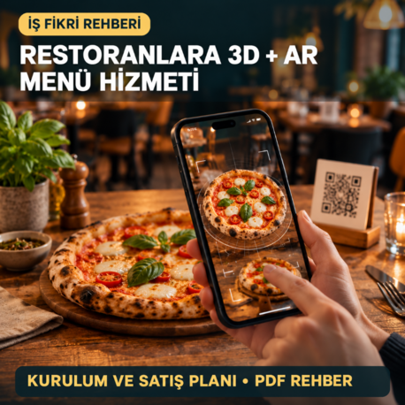 QR ile 3D + AR Restoran Menüsü Kurulum ve İş Fikri Rehberi (PDF)