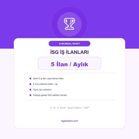 ​​​​​​​Kurumsal Paket - İş ilanı (5 İlan/Aylık) 