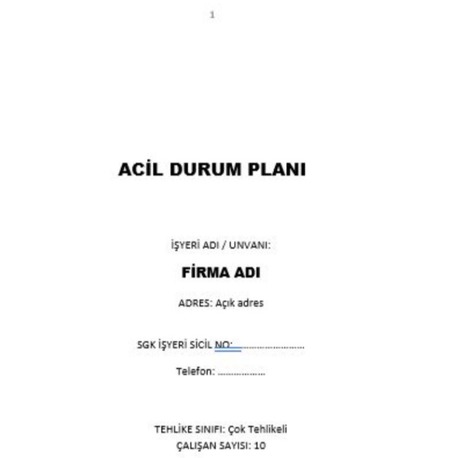 ACİL DURUM PLAN