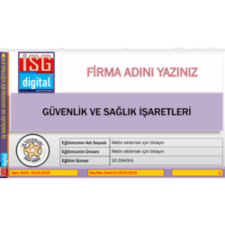 Güvenlik ve Sağlık İşaretleri iş sağlığı ve güvenliği eğitim sunumu
