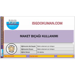Maket Bıçağı Güvenli Kullanma Tek Nokta Eğitim Sunumu
