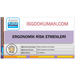 Ergonomik risk etmenleri isg eğitim sunumu