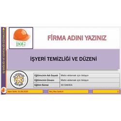 İşyeri temizliği ve düzeni isg eğitim sunumu
