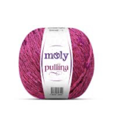 Molypullina fuşya renk simli pullu ip