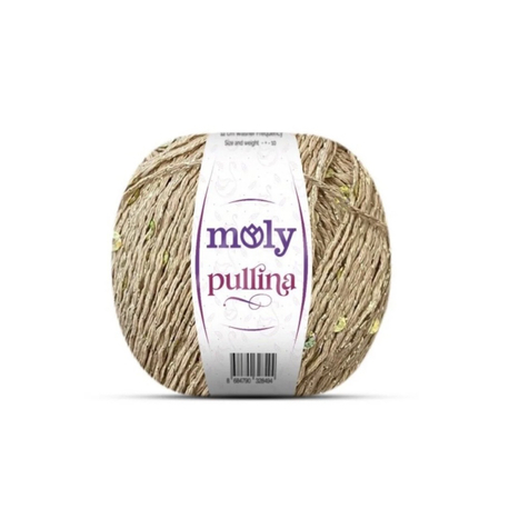 Molypullina camel renk simli pullu ip