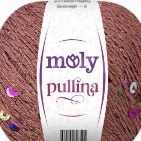 Molypullina kiremit renk simli pullu ip