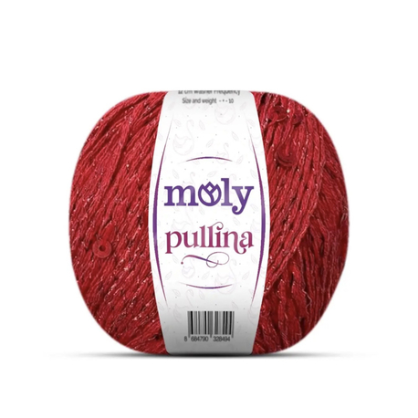 Molypullina simli pullu kırmızı renk ip