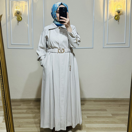 Orhan store ferace elbise Taş rengi 