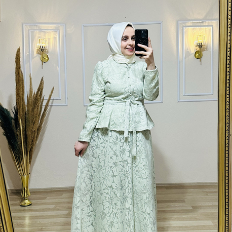 Güpür etekli takım MINT YEŞİL 