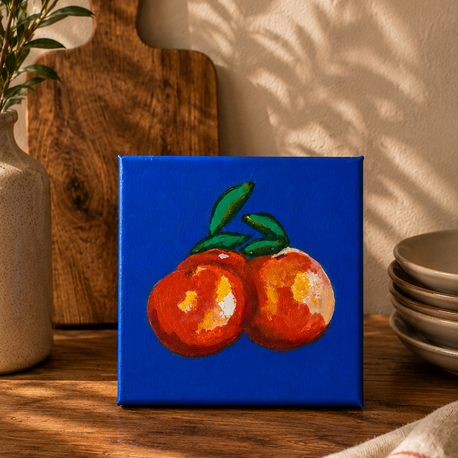 küçük meyve tablosu akrilik 15x15 cm
