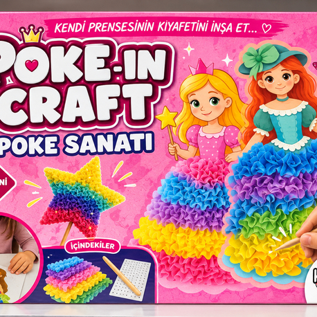 Poke-In Craft Prenses Kıyafet Tasarım ve Poke Sanatı Seti