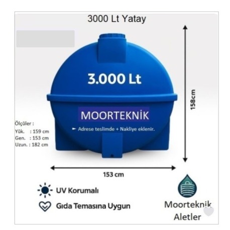 Su Deposu - 3000 Litre Yatay