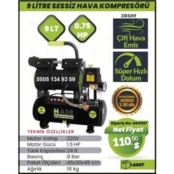 HAİS - HAVA KOMPRESÖRÜ - SESSİZ - 9 LT