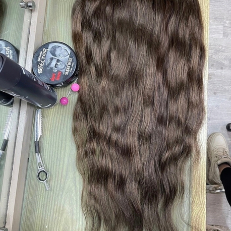 65cm 130gr Gerçek Saç Yarımay Küllü Kumral  