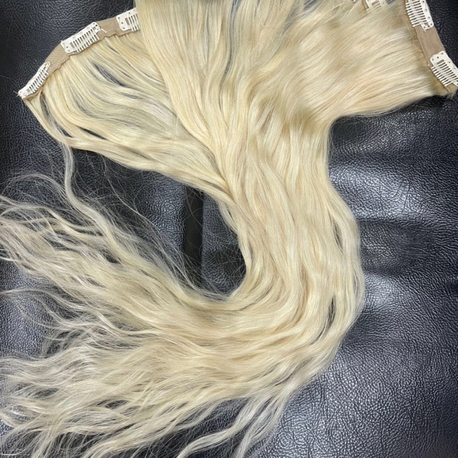 6’lı Set 50cm Platin Gerçek Saç Çıt Çıt 