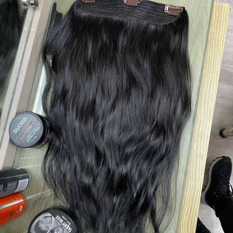 50cm 105gr Gerçek Saç Yarımay Koyu Kestane