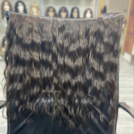 8’li Set 50cm Koyu Küllü Kumral Gerçek Saç Çıt Çıt
