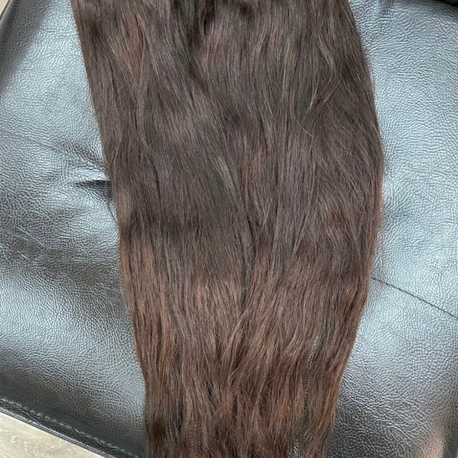 65cm 130gr Gerçek Saç Yarımay Koyu Küllü Kumral  