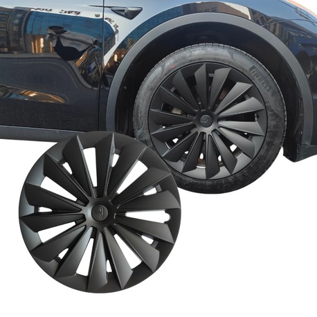 Tesla Model Y FLOW Jant Kapağı Seti 19 İnç, Mat Siyah Renk (4 Adet Set Olarak Satılmaktadır.)