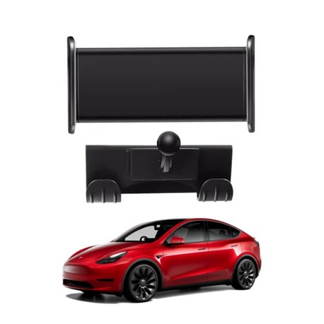 Tesla Model Y / Model 3 Ön Göğüse Takılan Tablet Tutucu ve İkili Kanca, Siyah Renk