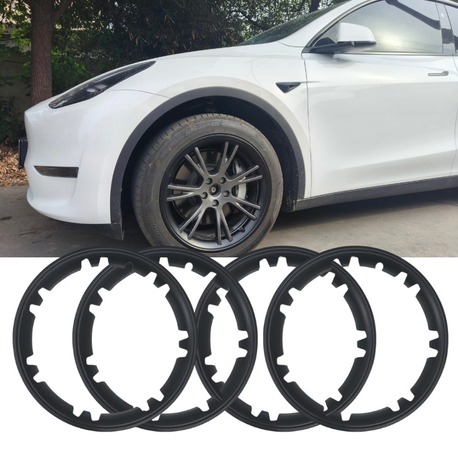 Tesla Model Y Entegre Jant Koruma Halkası Seti 19 İnç, 4 Adet Set Olarak, MAT SİYAH Renk