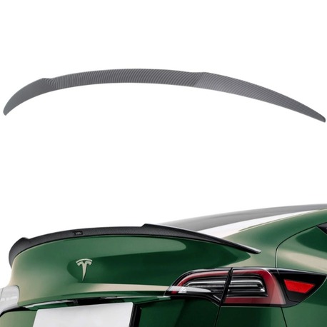 Tesla Model Y Arka Tampon İnce Spor Tip Spoyleri Mat Karbon, Siyah Renk