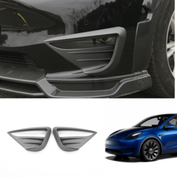 Tesla Model Y Ön Sis Lambası Kaşı Geniş Tip Karbon Kaplama, 2 Adet Set Olarak, Mat Siyah