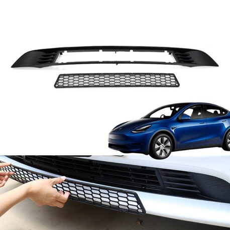 Tesla Model Y Ön Tampon Ortasına Takılan Temizlenebilen Izgara, Mat Siyah Renk