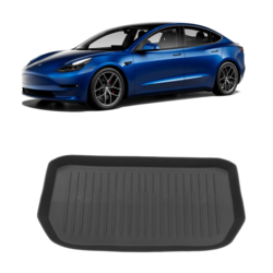 Tesla Model Y Ön Bagaj Havuzlu Kauçuk Paspası, Çizgili Desen, Siyah Renk