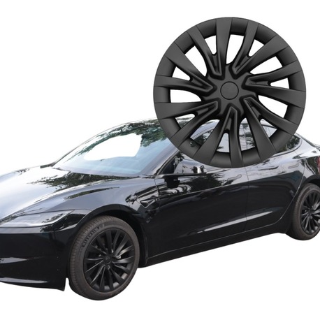 Tesla Model 3 SOUL Jant Kapağı Seti 18 İnç, Mat Siyah Renk 4 ADET