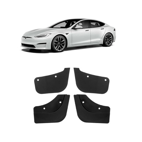 Tesla Model Y Ön ve Arka Paçalık Spor Kısa Model , 4 Adet Set Olarak, Mat Siyah Renk