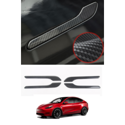 Tesla Model Y / Model 3 Kapı Açma Kolu Karbon Kaplama, 4 Adet Set Olarak, Mat Siyah Renk