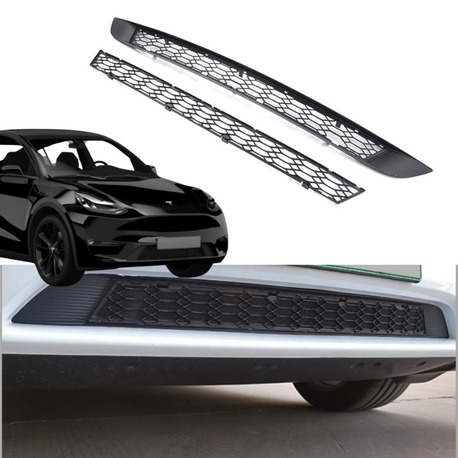 Tesla Model Y Ön Tampon Ortasına Takılan Izgara, Mat Siyah Renk