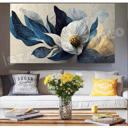 Çiçekler Kanvas Tablo 60x120 cm