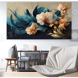 Çiçekler Kanvas Tablo 60x120 cm