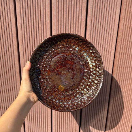 El Yapımı Stoneware Sırlı Seramik Tabak 28 cm