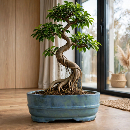 Stoneware Sırlı Seramik Bonsai Saksısı 45 cm 