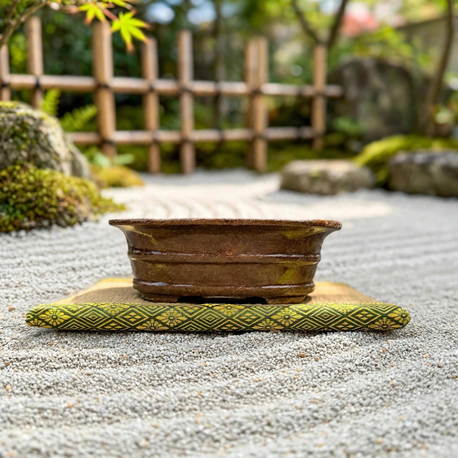 Stoneware Sırlı Seramik Bonsai Saksısı 22 cm