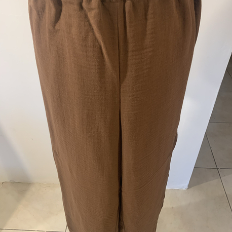 Koyu Kahve Müslin Pantalon