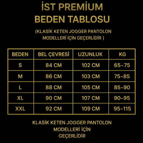 KETEN PANTOLON BEDEN TAPLOSU