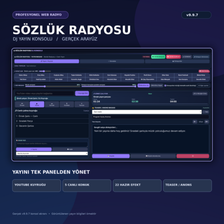 PROFESYONEL WEB RADYO YAYIN YAZILIMI