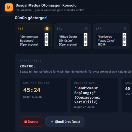 İA - Sosyal Medya Otomasyon Konsolu
