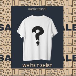soru işareti baskılı t-shirt 
