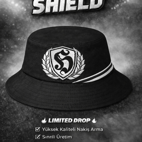 Siyah Beyaz- Holar Holigans Shield Series Bucket Hat (Balıkçı Şapka) 