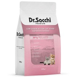 Dr.Sacchi Düşük Tahıllı Biftek ve Kuzu Etli Yavru Kedi Maması 1,5 Kg