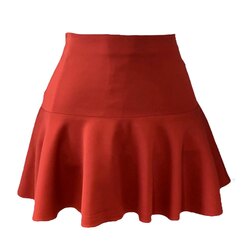 Tarçın rengi volanlı mini etek